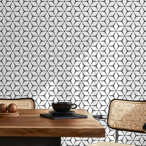 Wallpaper Peel and Stick Wallpaper Removable Wallpaper Home Decor Wall Art Wall Decor Room Decor / Geometric Tile Wallpaper - B791