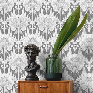 Papel tapiz autoadhesivo, papel tapiz removible, decoración del hogar, arte de pared, decoración de habitaciones, papel tapiz floral vintage - X171
