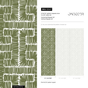 Green Modern Wallpaper / Peel and Stick Wallpaper Removable Wallpaper Home Decor Wall Art Wall Decor Room Decor D047 image 6