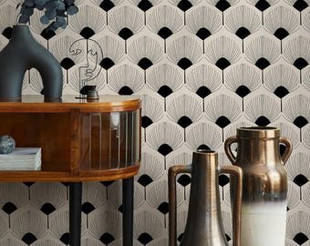 Peel and Stick Wallpaper Removable Wallpaper Wall Decor Home Decor Wall Art Printable Wall Art Room Decor / Beige Wallpaper - C216