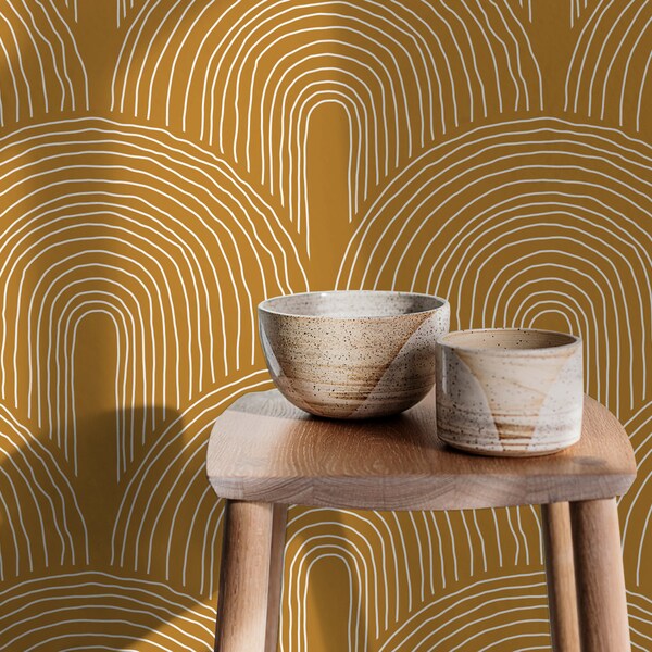 Mustard Wallpaper - Etsy