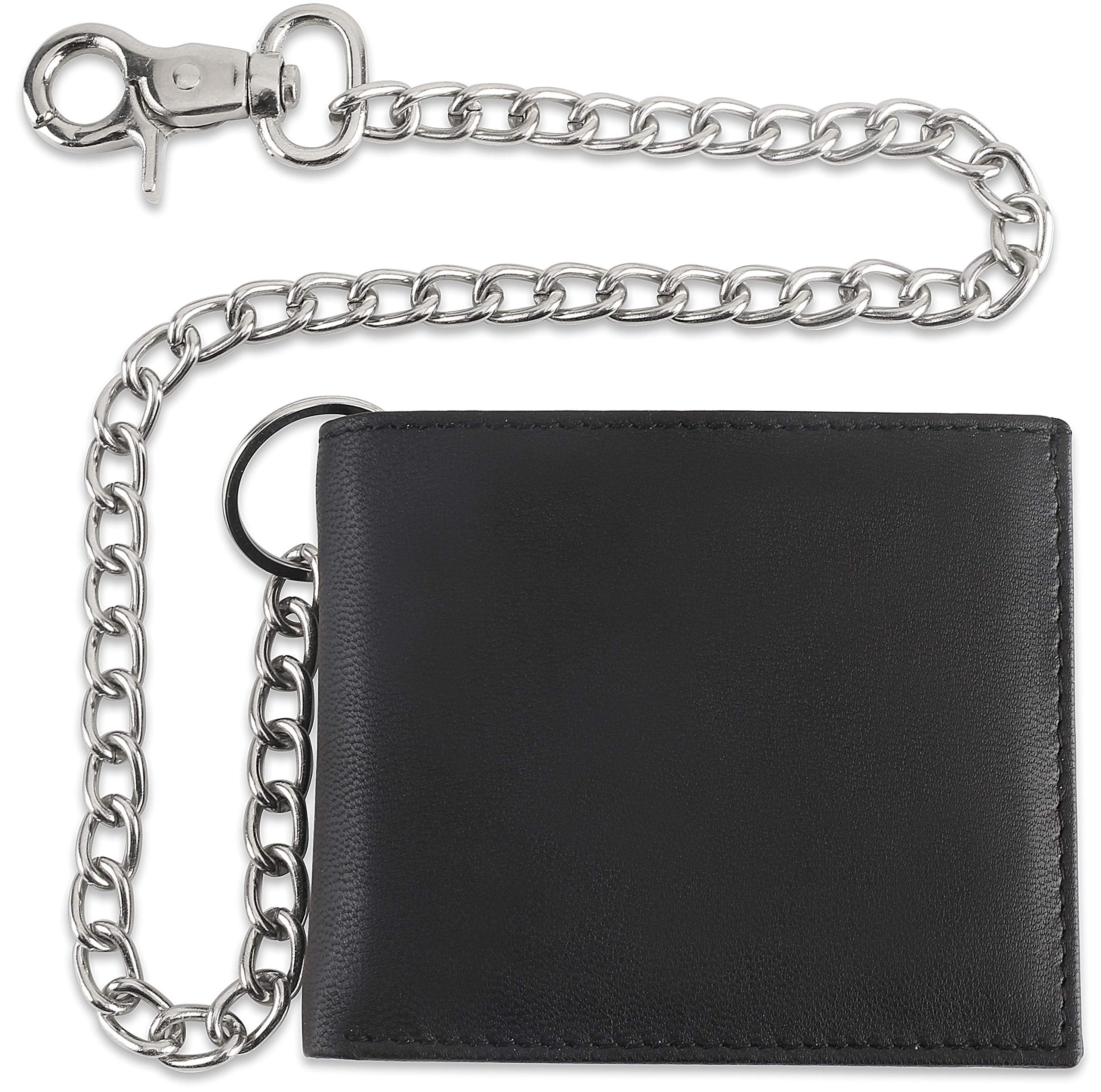 Custom Made Wallet Chain - Black Or Silver Steel - Heavy Duty