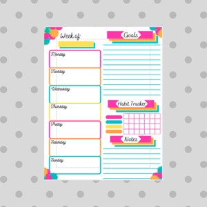 Bright Summer Fiesta Weekplanner Pagina Digitale Download Afdrukbaar