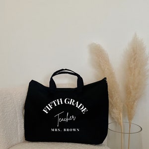 Zippered Fifth Grade Teacher Bag | Fifth Grade Teacher Gift | 5th Grade Teacher Gift | Elementary Teacher Gift |Teacher Appreciation Gift