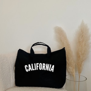 XL Zippered  California Tote Bag | California Bag | California Tote Bag | California Gifts | Los Angeles Bag | LA Bag | Aesthetic Tote Bag