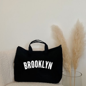 XL Zippered New York Tote Bag New York Bag New York Tote 