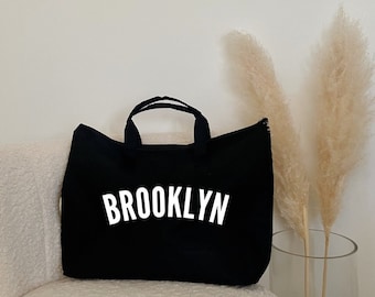 XL Zippered Brooklyn Tote Bag New York Tote Bag Brooklyn Bag New York Gifts Brooklyn Gifts Brooklyn Tote Bag Aesthetic Tote Bag Etsy