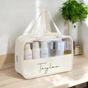 Personalized Travel Toiletry Bag, Travel Cosmetic Bag, Travel Makeup Bag, Bridesmaid Gifts, Personalized Gifts for Her, Bachelorette Gifts