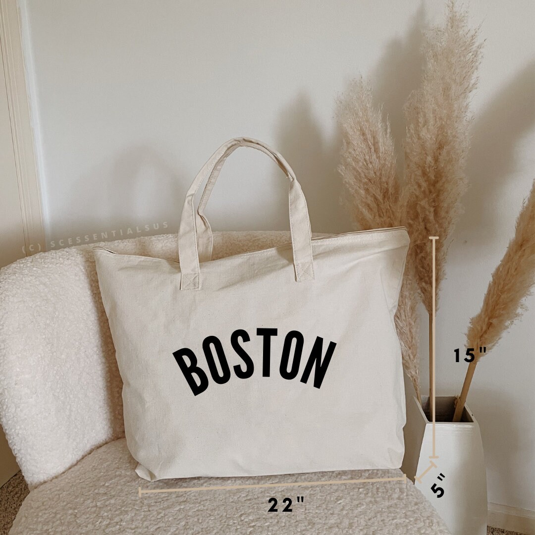 XL Zippered Boston Tote Bag | Boston Bag | Boston Canvas Bag