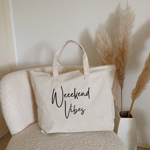 XL Zippered Weekend Tote Bag| Weekend Travel Bag| Weekender Bag |Beach Canvas Bag | Large Tote Bag | Summer Beach Tote Bag | Travel Bag