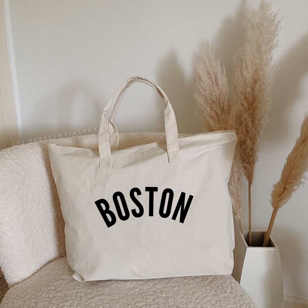 XL Zippered Boston Tote Bag | Boston Bag | Boston Canvas Bag