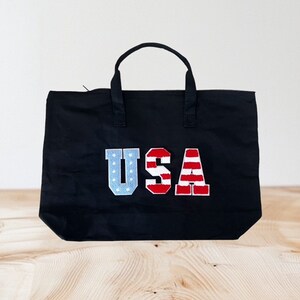 USA Tote Bag, 4th of July Tote Bag, 4th of July Bag, Patriotic Tote Bag, USA Flag Tote Bag, Reusable Bag, Tote Bags, Canvas Bag, Grocery Bag