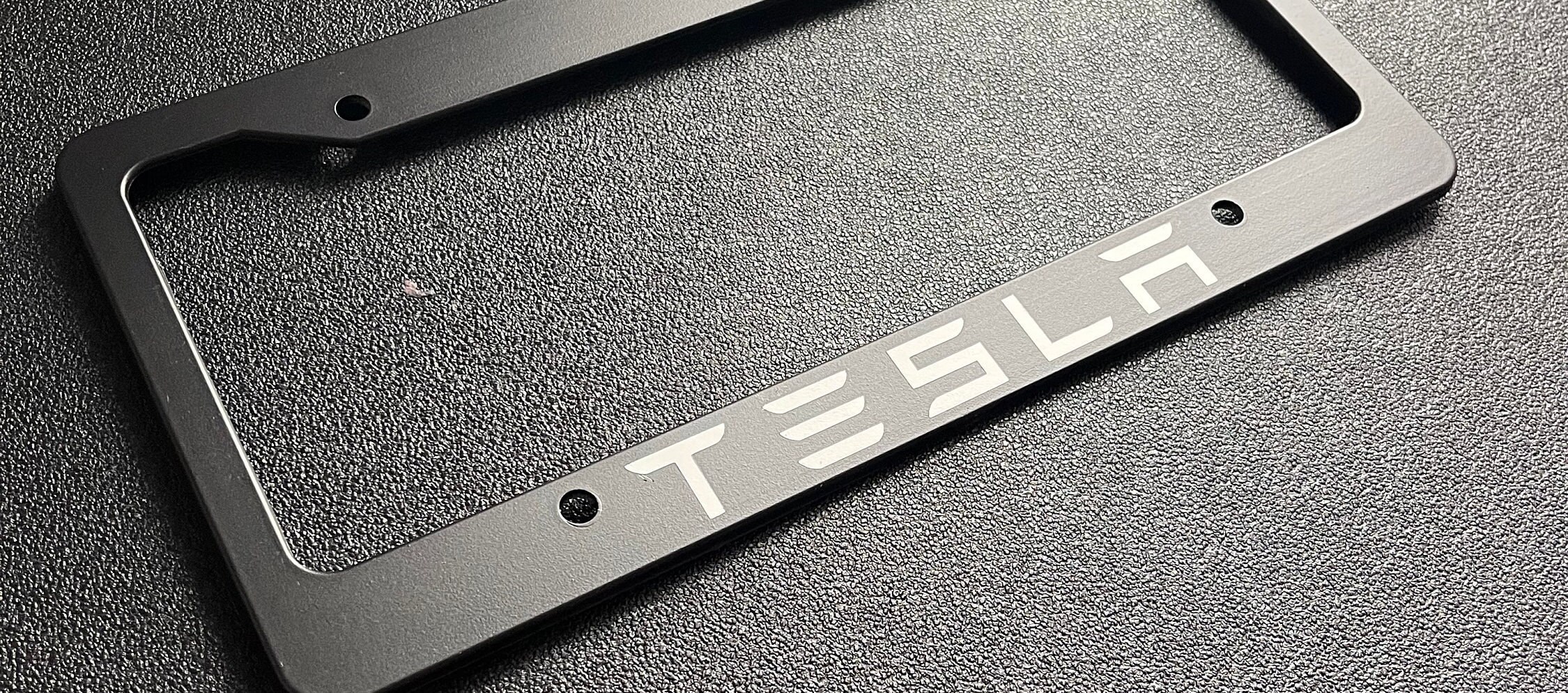 TESLA License Plate Frame Black and White Etsy