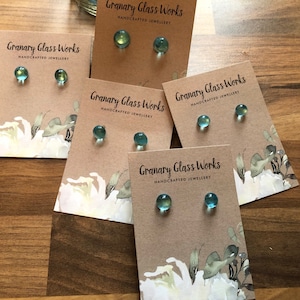 Recycled Bombay blue earrings