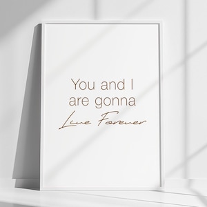 Plakat minimalistyczny „Live Forever 90s Britpop”: papier matowy archiwalny A3, A4, A5