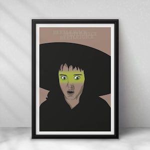 Beetlejuice Lydia Deetz Poster - Tim Burton Horror Wand Kunst - Porträt - A5 A4 A3