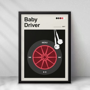 Póster de película alternativa Baby Driver: arte mural minimalista de película, tamaño A5, A4, A3