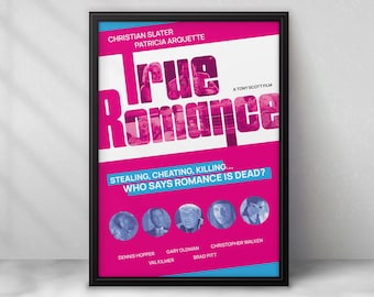 True Romance Movie Poster - Alternative Film Wall Art - Minimalist Portrait - A5 A4 A3