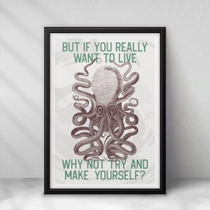 Póster con la letra Make Yourself de Incubus: arte mural con forma de pulpo, retrato, tamaño A5, A4, A3
