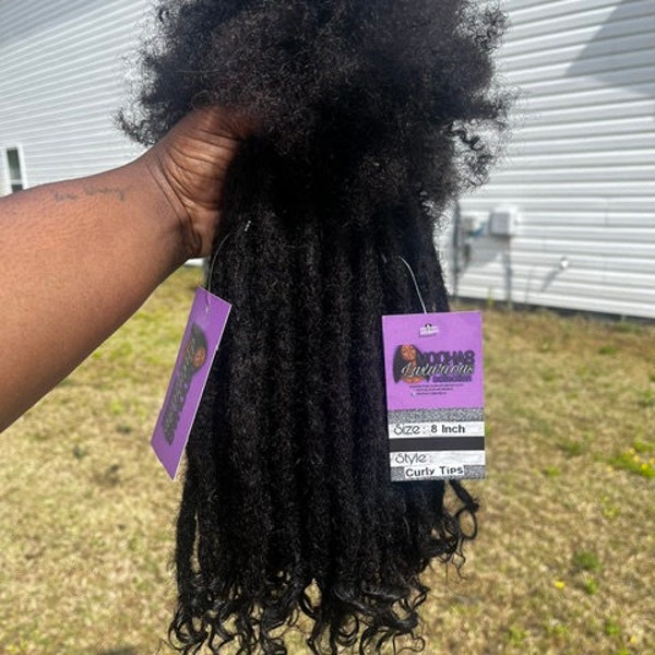 Curly Tips  Loc Extensions Handmade 100 % Human Hair