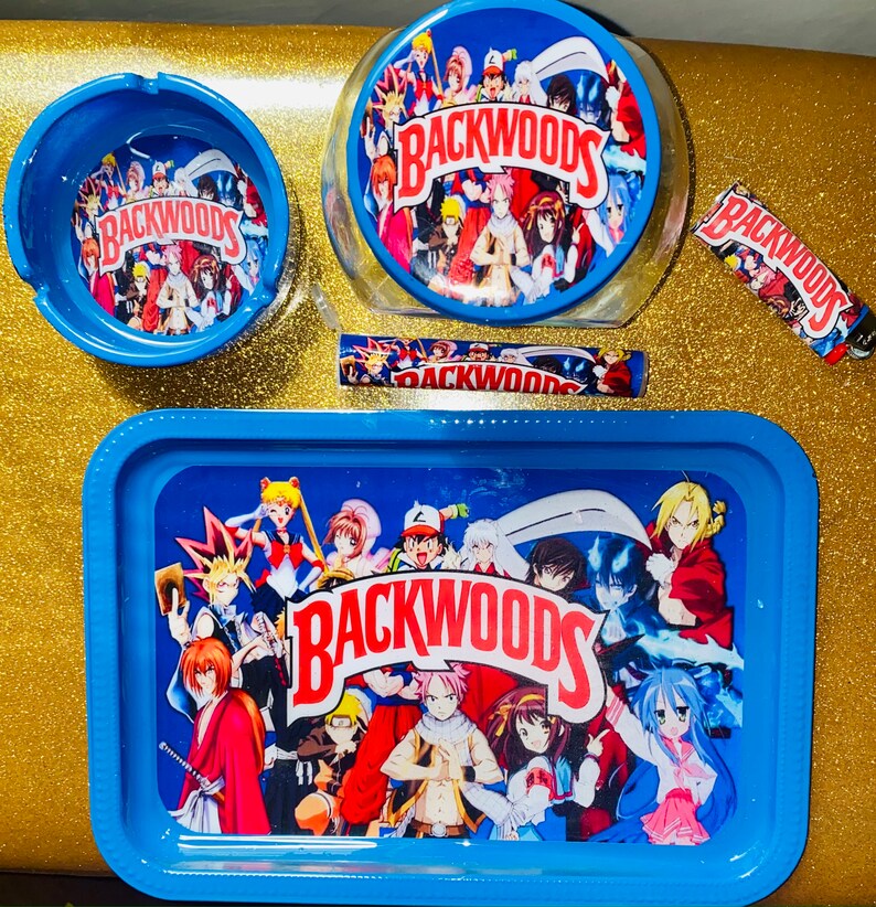 Anime Backwoods Rolling Tray Set Etsy
