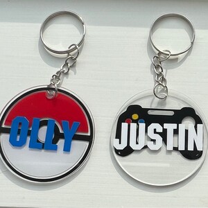 Personalised Gaming Keyring – Esports Team Gift – Kids Party Favour