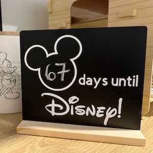 Holiday Countdown Sign – Theme Park Trip Planner – Chalkboard Travel Tracker