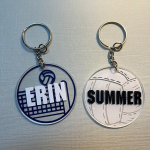 Personalised Volleyball Keyring – Sports Gift for Players or Coaches – Team Bag Tag