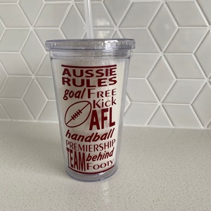 AFL Name Tumbler – Personalised Footy Cup – Custom Aussie Rules Gift