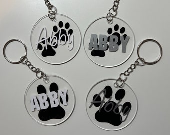 Personalised Paw Print Keyring – Dog Lover Gift – Cute Pet Accessories for Bags or Keys