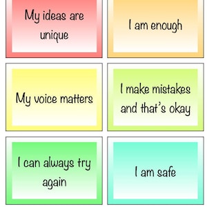 Tarjetas de Afirmaciones Infantiles Imprimibles – 40 Mensajes Positivos – Notas para la Lonchera y Rutina Matutina