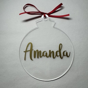 Personalised Acrylic Christmas Ornament – Custom Name Bauble – Tree Decoration