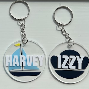Personalised Sailing Keyring – Nautical Sports Gift – Boating Bag Tag for Water Lovers
