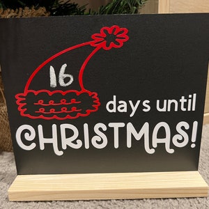 Christmas Countdown Sign – Chalkboard Display – Reusable Holiday Decor