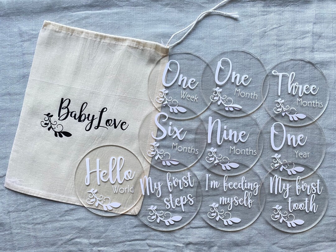 Baby Milestone Discs / Markers Set of 10 Acrylic - Etsy UK