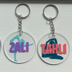 Personalised Yoga Keyring – Mindful Gift for Yogis – Fun Gym Bag Tag