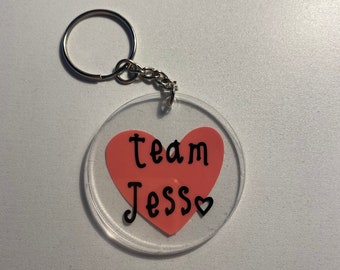Team Jess / Team Dean / Team Logan Schlüsselanhänger – Geschenk für Bücherlieber