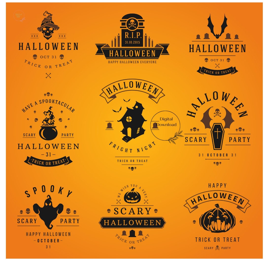 Vintage Halloween Sticker Sheets, PNG Downloadable Journal, Scrapbook ...