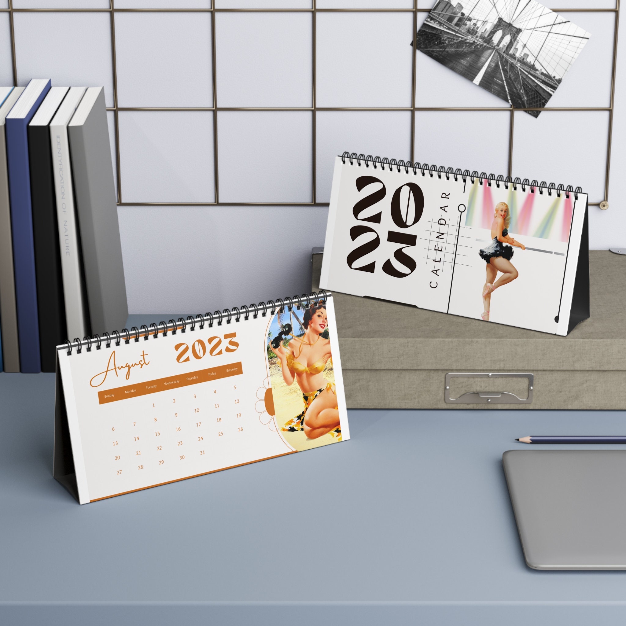Vintage Pin up Desk Calendarretro Pin up Girls Desk Calendar Etsy