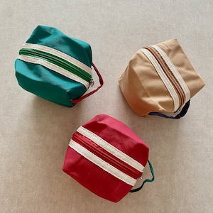 Canvas Makeup Bag, Small Makeup Bag, Small Cube Pouch, Canvas Zipper Pouch, Small Toiletry Bag, Makeup Organizer, Gift For Her