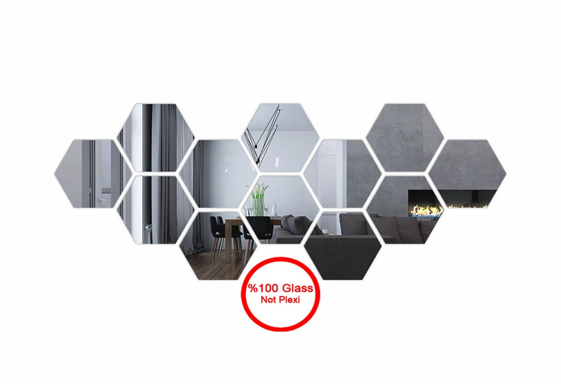 Decorative Hexagon Glass Mirror For Wall Furniture Home Etsy