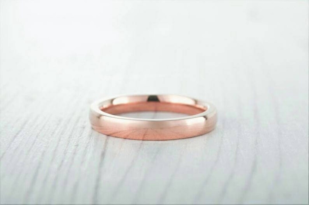Plain Silver Wedding Band in Rose Gold Sterling Silver Men Etsy