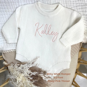 Embroidered Baby Sweater, Cotton Fleece Rompers, Personalized Infant Bodysuit, Personalized Gift for Babies, Unisex Children&#39;s Clothing