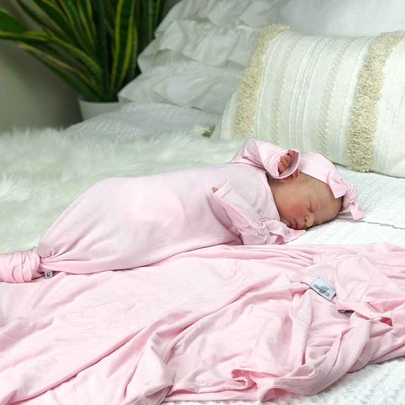 Baby Bamboo Lana Pink Ribbed Gown main image 1