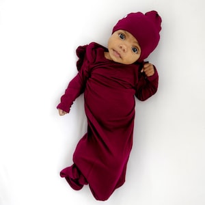 Burgundy newborn outfit online