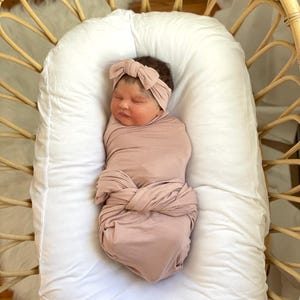 Bamboo Stretchy Swaddling Blanket Pink New Baby Gift Newborn Swaddle Take Home Baby Girl Coming Home Blanket Baby Girl Newborn Swaddle