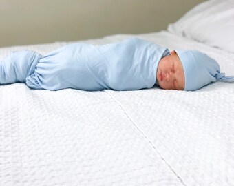 blue swaddle set