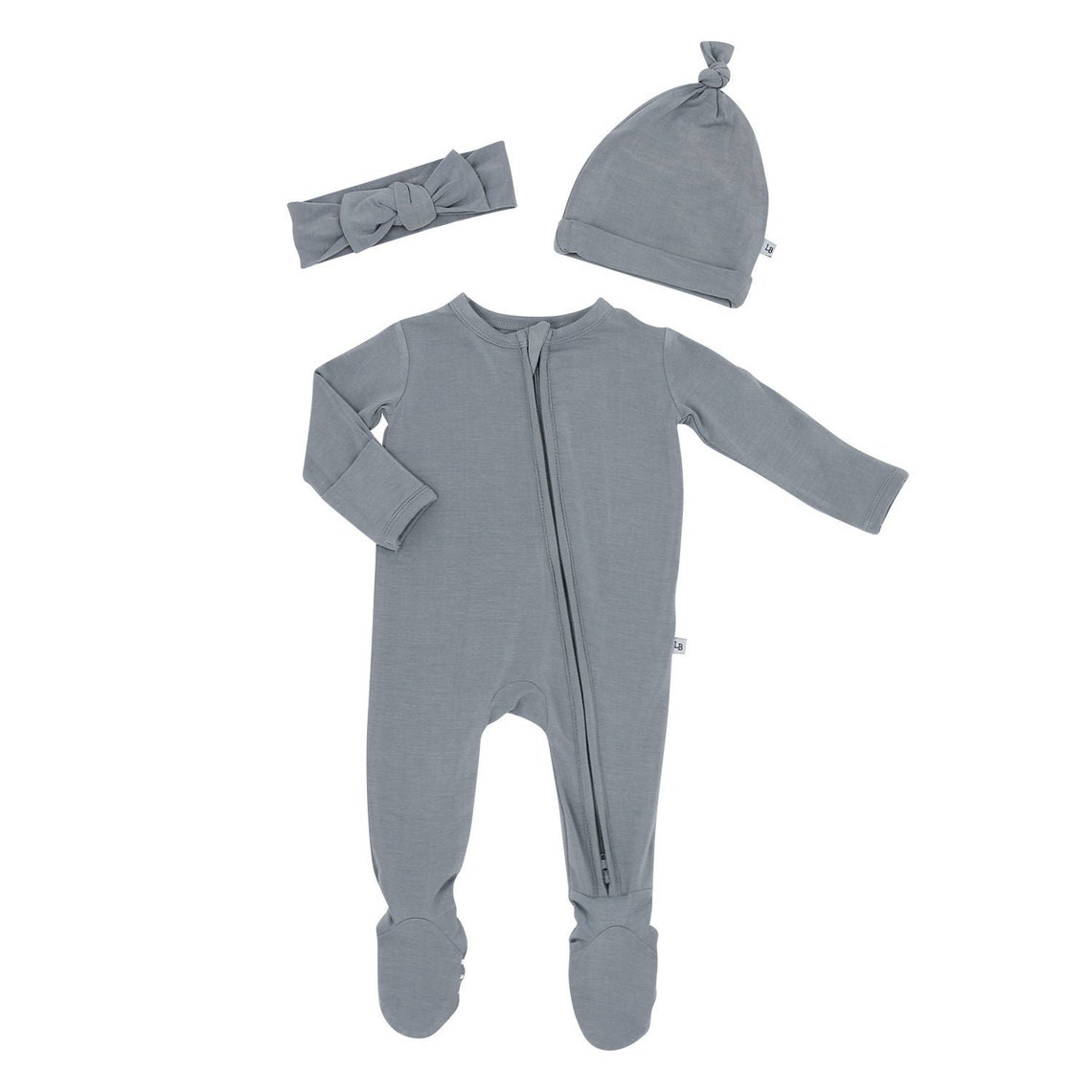 Newborn Baby Zippered Footie Sleeper Gray Zipper Footie Coming Etsy
