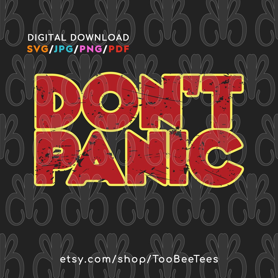 Don't Panic the Hitchhiker's Guide SVG Cut Files JPG - Etsy Canada