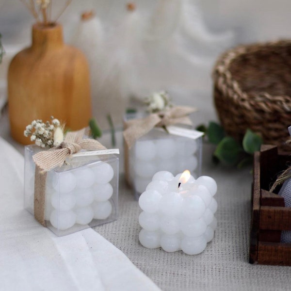 Bubble cube candle , Custom wedding guest gifts, wedding favors for guests in bulk , wedding gifts for guests , mini candle